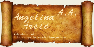 Angelina Arsić vizit kartica